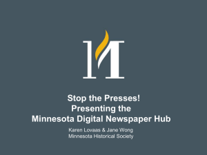 Presenting the Minnesota Digital Newspaper Hub
