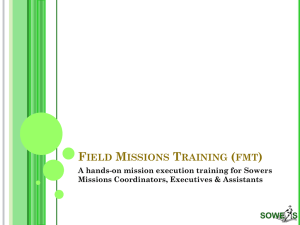Sowers Field Missions Training Template