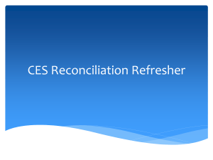 CES Reconciliation Refresher