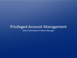 Privileged Account Management Jason
