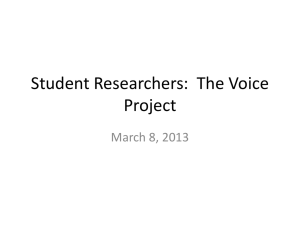 Student Researchers: The Voice Project