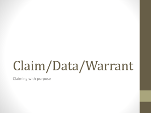 Claim/Data/Warrant