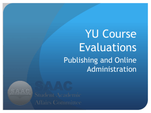 YU Course Evaluations - Yeshiva University Student Academic