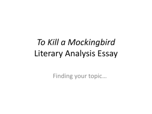 To Kill a Mockingbird Literary Analysis Essay