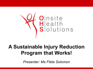 At Last a Sustainable Injury Reduction Program that Works!