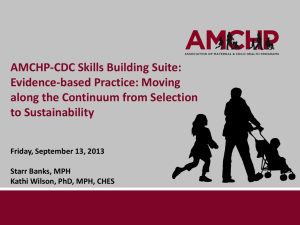 AMCHP-CDC Skills Building Suite: Evidence