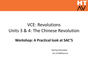 VCE: Revolutions Units 3 & 4: The Chinese Revolution