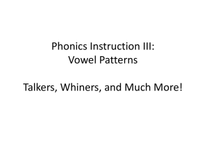 Phonics III Long Vowels
