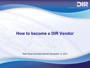 How to Become a DIR Vendor