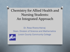 Chemistry for Allied Health and Nursing Students: An