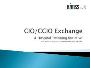 CIO/CCIO Exchange - HIMSS UK Executive leadership summit
