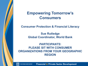 Financial literacy and consumer protection