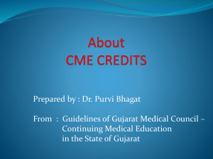 About CME CREDITS - Ahmedabad Ophthalmic Society