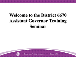 Assistant Governor Training 2014