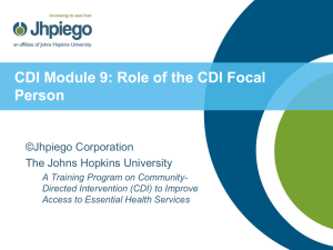 Role of the CDI Focal Person