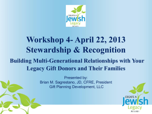 Workshop 4- April 22, 2013 Stewardship & Recognition Building