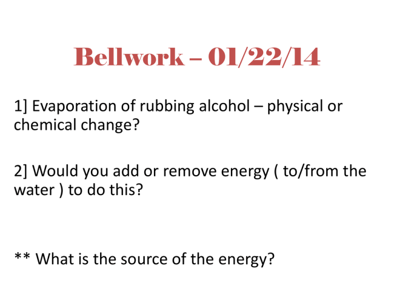 Bellwork