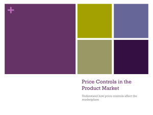Price Controls in the Product Market