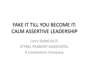 calm assertive leaders - STYBEL PEABODY & ASSOCIATES, INC.