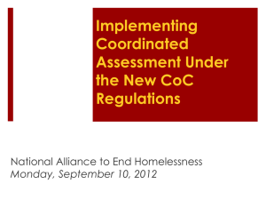 Implementing Coordinated Assessment Under the New CoC