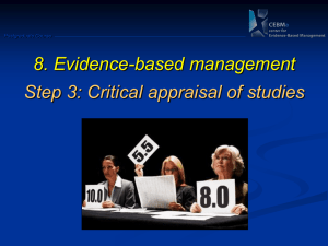 Module 9: Critical Appraisal - Center for Evidence