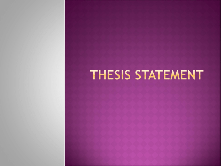 a thesis statement weegy