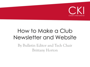 How to Make a Club Newsletter and Club Website
