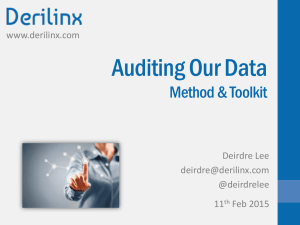 Auditing our Data Method and Toolkit