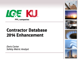 Contractor Database 2014 Enhancement