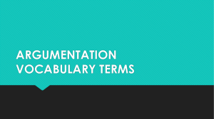 argumentation vocabulary terms