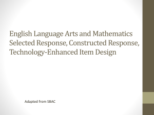 English Language Arts and Mathematics Selected Response