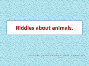 Riddles about animals. - Сайт учителя английского языка
