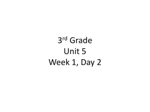 3rd Grade Unit 5 Week 1, Day 2