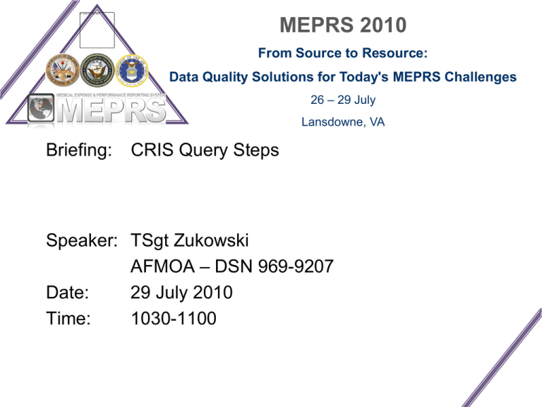 CRIS Query Steps