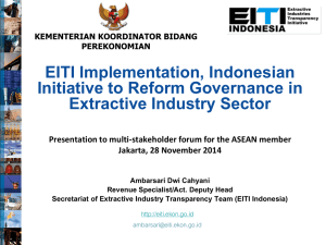 EITI Implementation, Indonesian Initiative to Reform