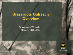 Army Grassroots Outreach Presentation