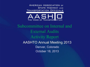 Subcommittee on Internal and External Audits Activity Report