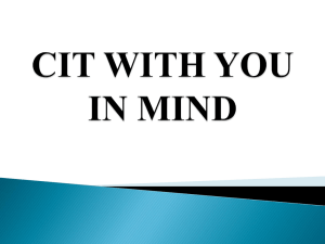 CIT with You in Mind - CIT International Conference