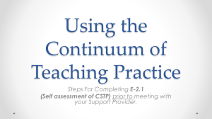 Using the Continuum of Teaching Practice PowerPoint