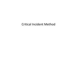 Critical Incidents Method