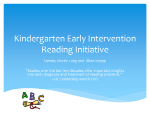 Kindergarten Early Intervention Reading Initiative