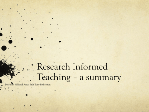 Reasearch informed teaching