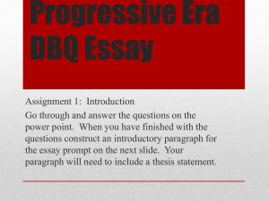 Progressive Era DBQ Essay