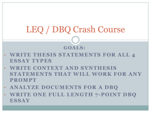 LEQ / DBQ Crash Course