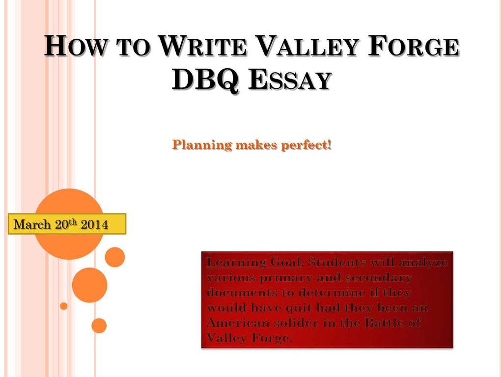 valley forge dbq background essay