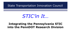 Integrating the Pennsylvania STIC into the PennDOT Research