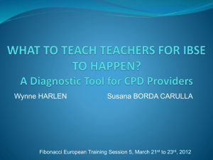 HARLEN-BORDA - Introduction to IBSE diagnostic tool