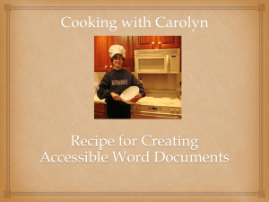 A Recipe for Creating Accessible Word Documents