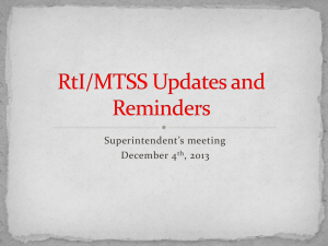 Supt RTI Update 12-4-13 – Joe Kremer
