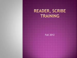 Reader & Scribe Training